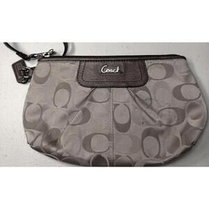 Coach Signature Print Wristlet Wallet